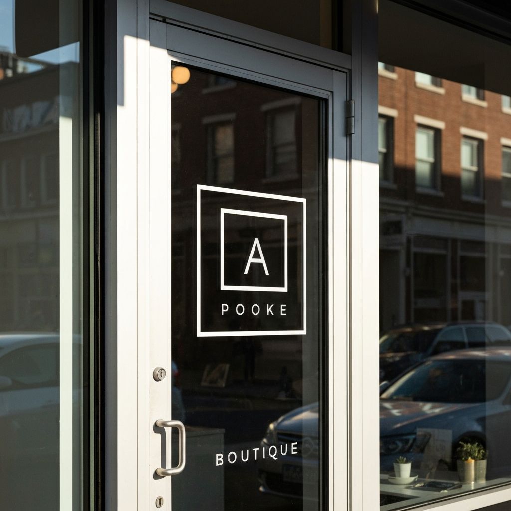 Logo na witrynie sklepowej